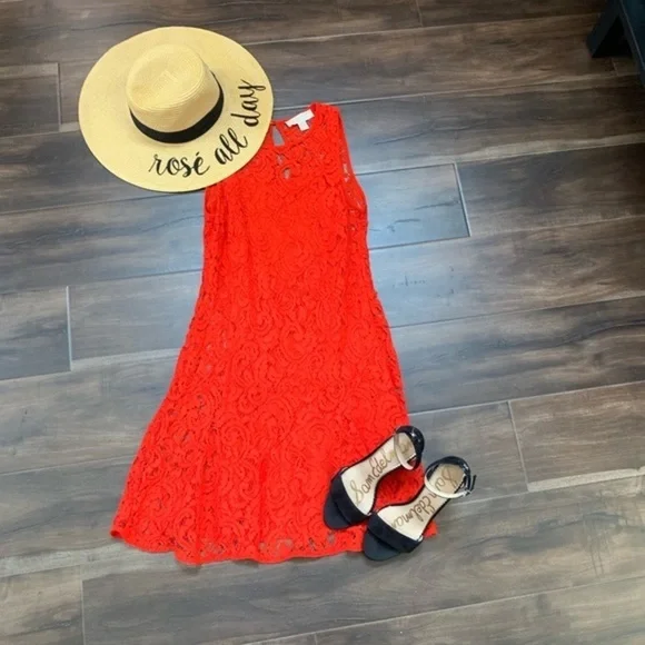 michael kors orange lace dress Michael Kors Lace Dress